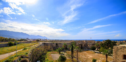 Fototapeta premium kyrenia (girne) city view from historical castle in cyprus