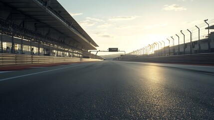 An empty race track, capturing the essence of motorsport.