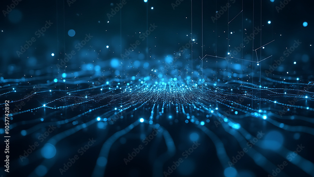 Poster The abstract background of modern technology is a key element in design and visual presentation of contemporary systems and devices.