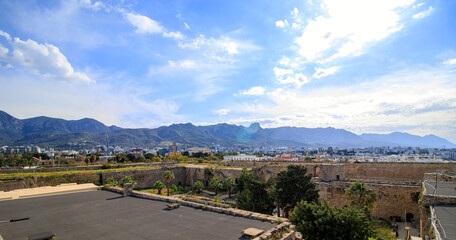panorama of the mountains and kyrenia (girne) city cyprus