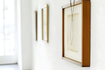 Modern Minimalistic Concrete Coworking Office room with Blank Walls, High Ceilings,and Mockup Frame
