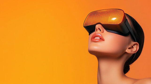 A person wearing augmented reality AR glasses with visible digital encryption shields protecting their virtual surroundings