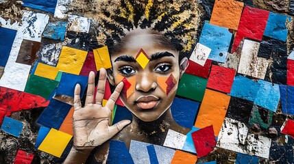 artwork depicting powerful messages advocating for social justice issues such as equality, LGBTQ+ rights, and climate activism, reflecting the values and activism of todays youth.