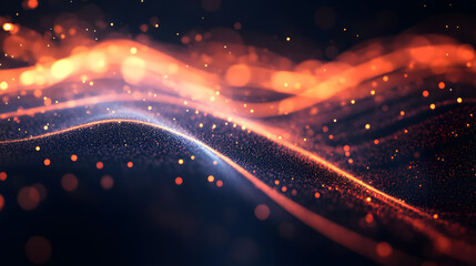 Obraz premium Abstract futuristic lighting wave background Particle line background light motion background lighting wave wallpaper