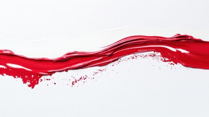 Red Paint on White Canvas Texture. Abstract Art and Creative Design Element.