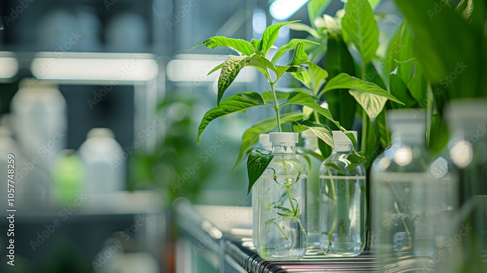 Poster in the corner there is a small lab where visitors can conduct experiments and observe the effects of