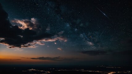 Fototapeta premium Sky, Clouds, Sunset, Air, Oxygen, Sun, Stars