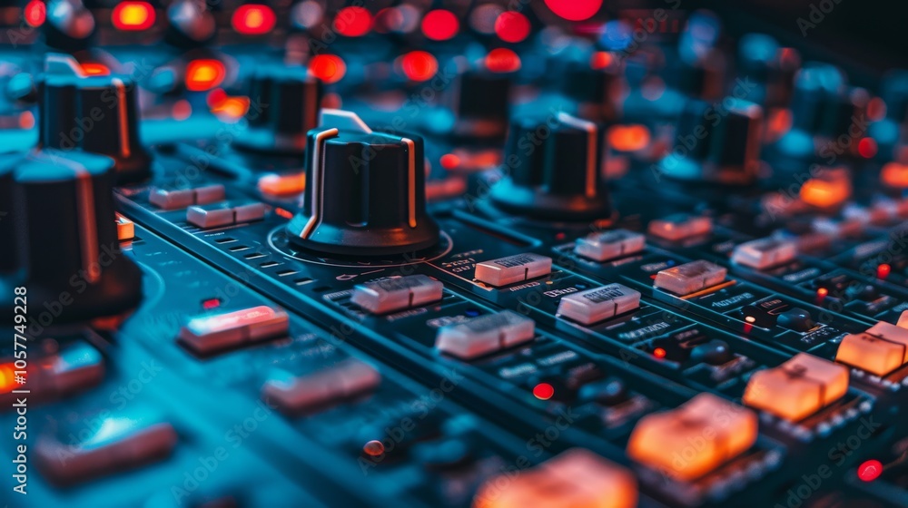 Poster close-up of soundboard with detailed controls