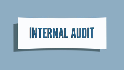 Internal Audit. A card isolated on blue background.