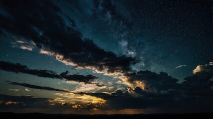 Fototapeta premium Sky, Clouds, Sunset, Air, Oxygen, Sun, Stars