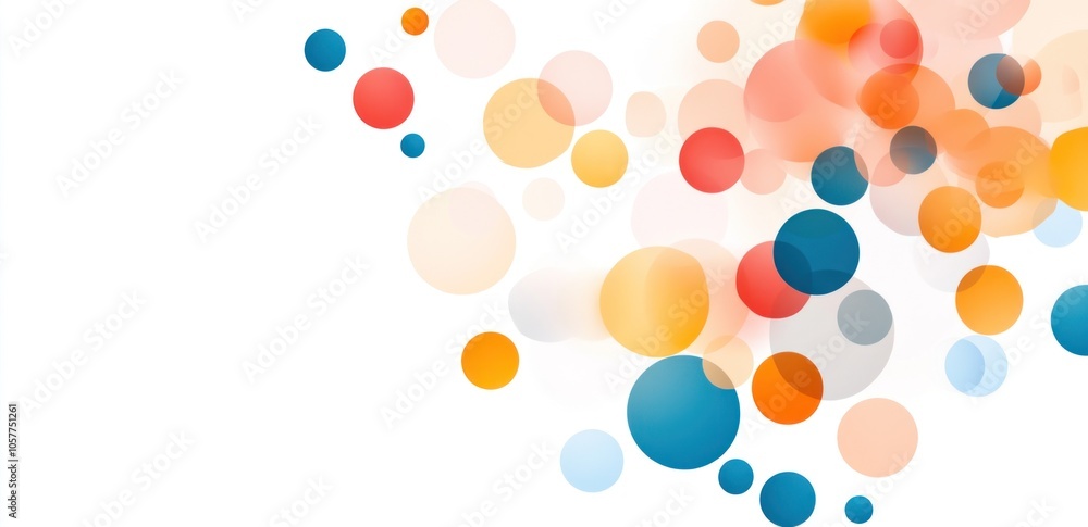 Poster colorful abstract background with overlapping gradient circles in white space