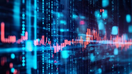 Digital Chart with Red and Blue Lines