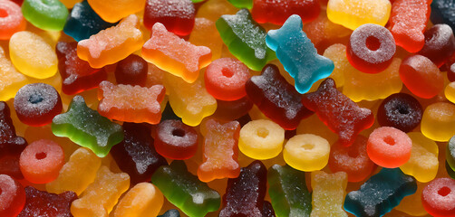 close up of colorful jelly candy