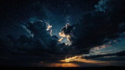 Naklejka premium Sky, Clouds, Sunset, Air, Oxygen, Sun, Stars