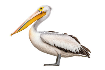 White pelican bird isolated transparent background