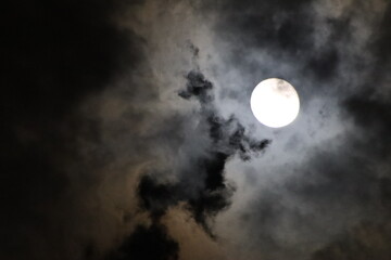 full moon over the clouds