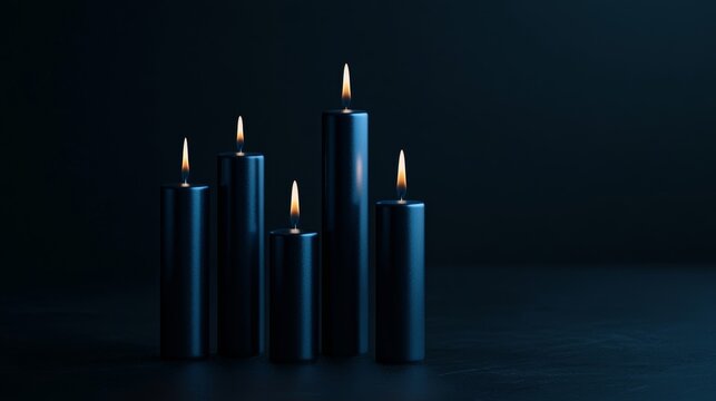 Business Candlestick Chart Illustrating Bullish Trend; Use Blue Monochrome Palette  - Powered by Adobe