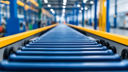 Fototapeta premium Engineers Design Automated 3D Assembly Line; Optimize Layout Use industrial palette 