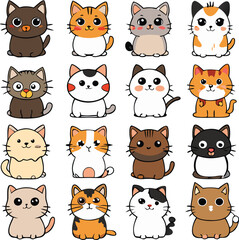 Cute Cartoon Cats Collection Of Adorable Felines