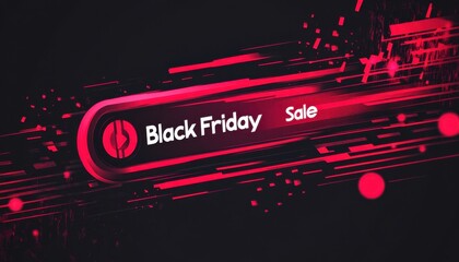 Black Friday sale loading bar with vibrant red graphics