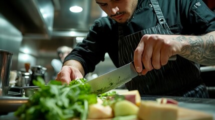 Chefs use knife skills to prepare ingredients for exquisite dishes, demonstrating control and mastery in the kitchen.