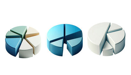 Obraz premium 3D Pie Charts Set.