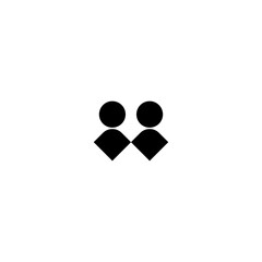 Minimalist Couple Icon: Simple yet powerful, this icon depicts two stylized figures facing each other, symbolizing connection, partnership, and unity in a clean and modern design.