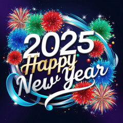 Happy New Year, font and text effect for 2025