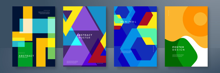Colorful Geometric Abstract Posters with Modern Design Elements. Vibrant collection of abstract posters geometric shapes colors. Perfect for modern decor, these designs add a dynamic and creative