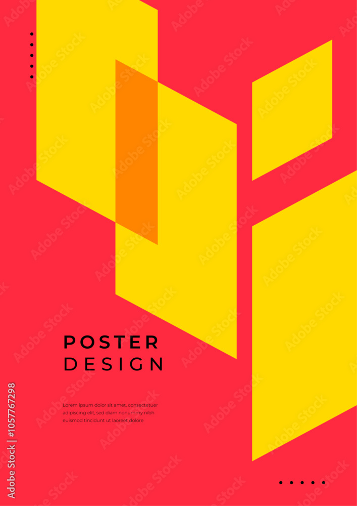 Poster vibrant abstract geometric posters with minimalist design elements. colorful abstract posters featur