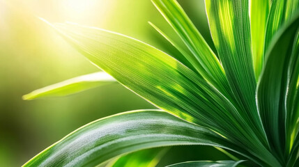 Macro shot of a bright green agave leaf, highlighting its exotic, natural beauty. 