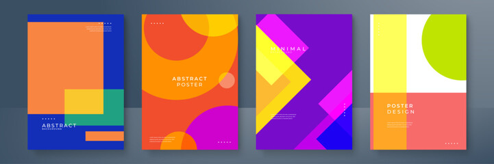 Fototapeta premium Vibrant Abstract Geometric Minimalist Posters