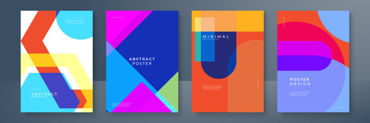 Modern and Colorful Geometric Abstract Poster Design. Perfect for creative projects, contemporary art, and advertising needs.