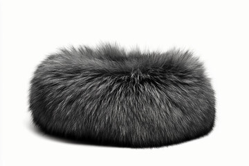 Fur Isolated on White: Animal Fur in black, Fur Wildlife, Fur Texture  