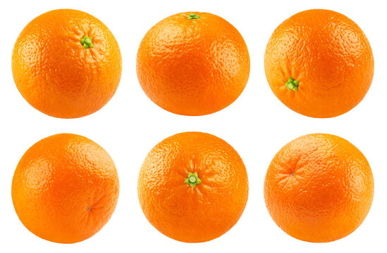 Tangerine isolated set. Collection of mandarins in different angles on a transparent background.