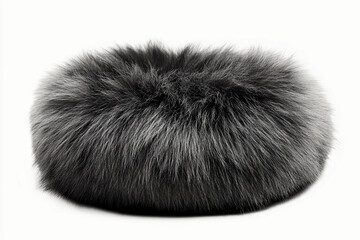 Fur Isolated on White: Animal Fur in black, Fur Wildlife, Fur Texture  