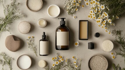 Sensitive skincare products, including gentle cleansers and hydrating serums, with soothing ingredients like chamomile and aloe vera.