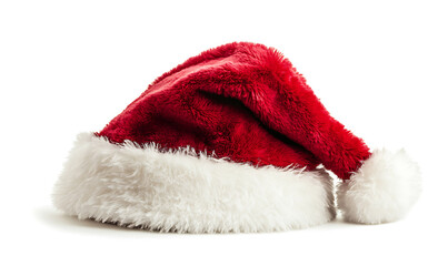 Santa Claus Red Hat Isolated on White Background
