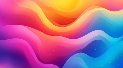 A colorful gradient background with a harmonious blend of rainbow shades creates a bright and energetic design.