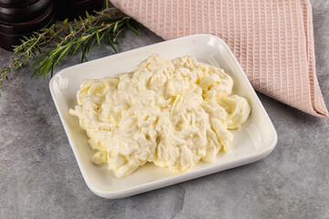 Italian soft young cheese stracciatella
