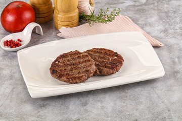Grilled beef burger cutlet minced meat