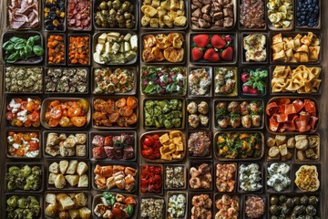 Fototapeta premium A colorful and delicious spread of tapas, perfect for sharing with friends.