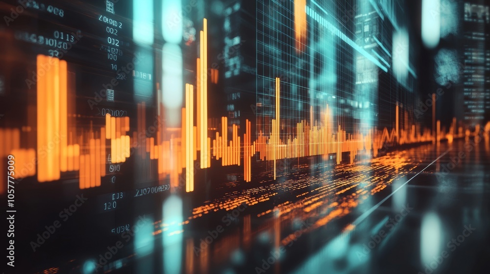 Aufkleber abstract financial chart data visualization