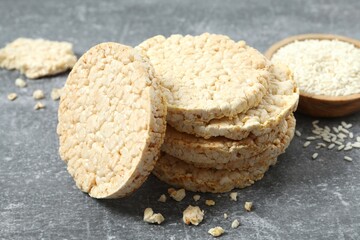 Round rice cakes on table