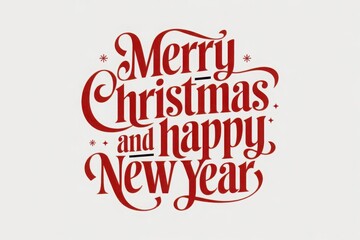 Merry Christmas and Happy New Year text, lettering for greeting cards, banners, posters, isolated vector illustration. Merry Christmas and Happy New Year greeting