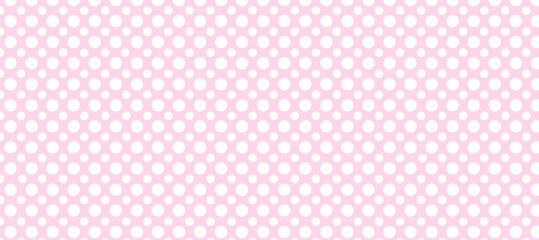 Seamless pattern with white dots in pink background