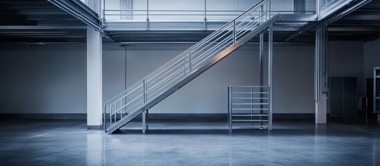 Essential galvanized metal staircase designed for building safety.