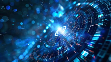 Obraz premium Futuristic Blue Data Visualization in Motion