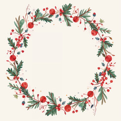 Christmas wreath with space for text