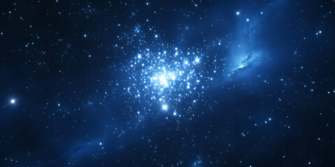 Fototapeta premium Vibrant Blue Sky with Bright White Star Cluster